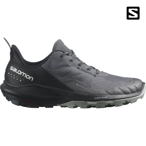 Black / Dark Grey Salomon Outpulse GTX Men's Hiking Shoes | PH 43960R